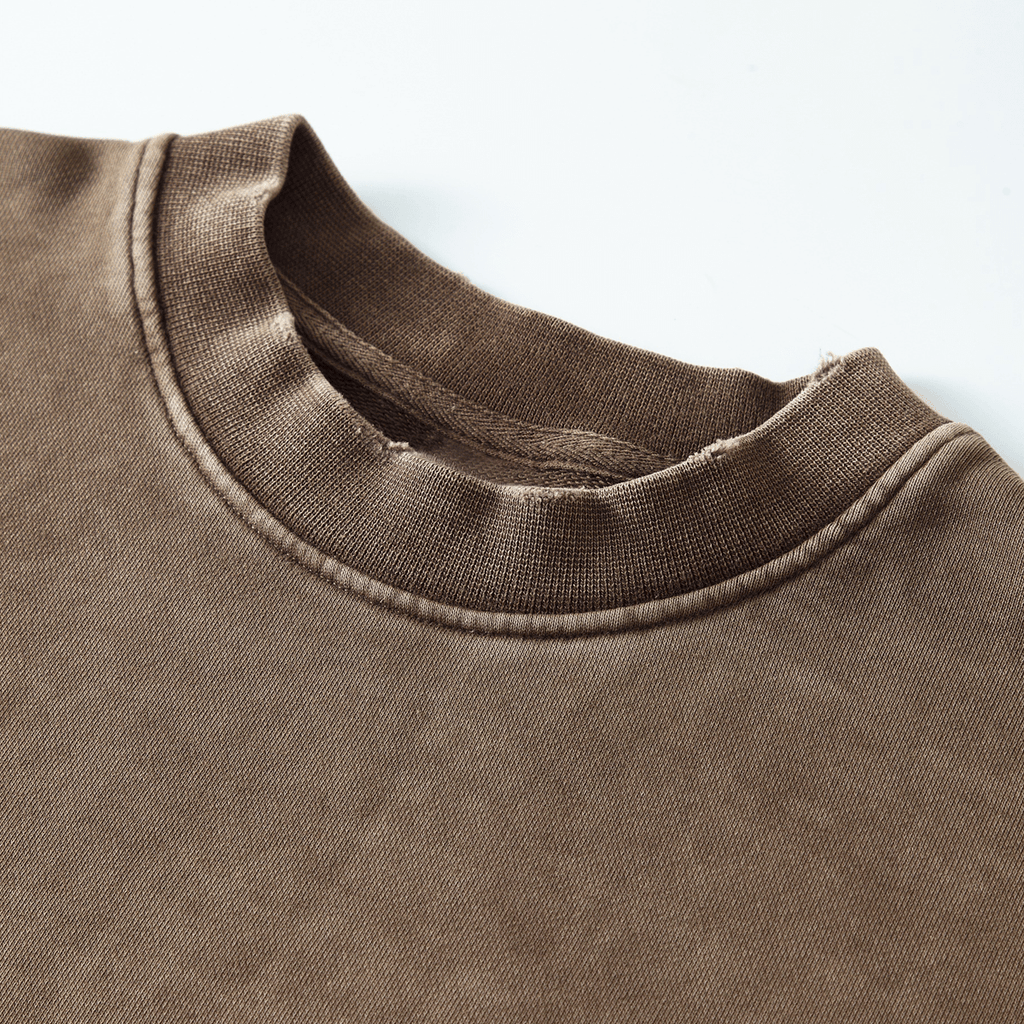 Duafe Cropped Crew Neck Sweatshirt