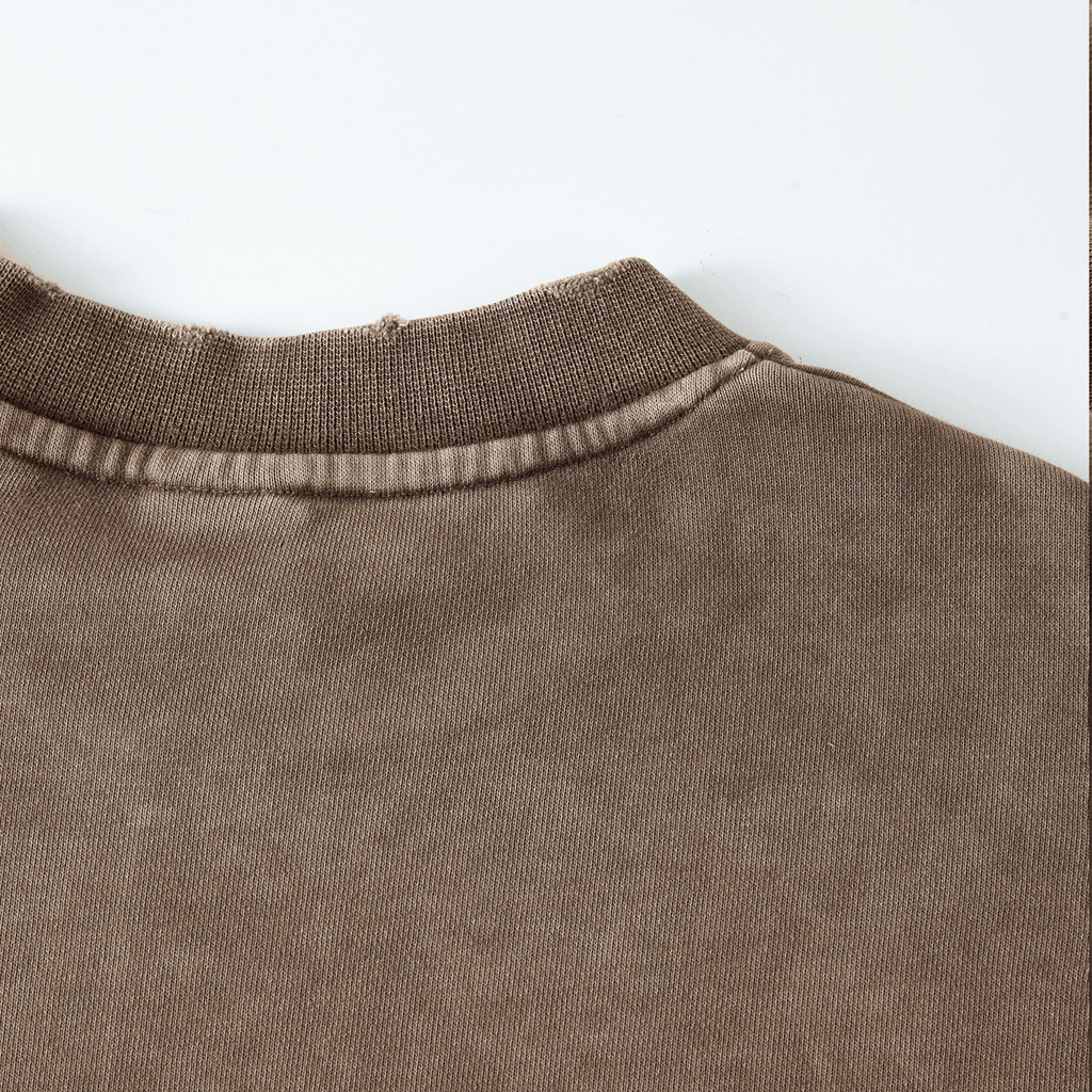 Duafe Cropped Crew Neck Sweatshirt