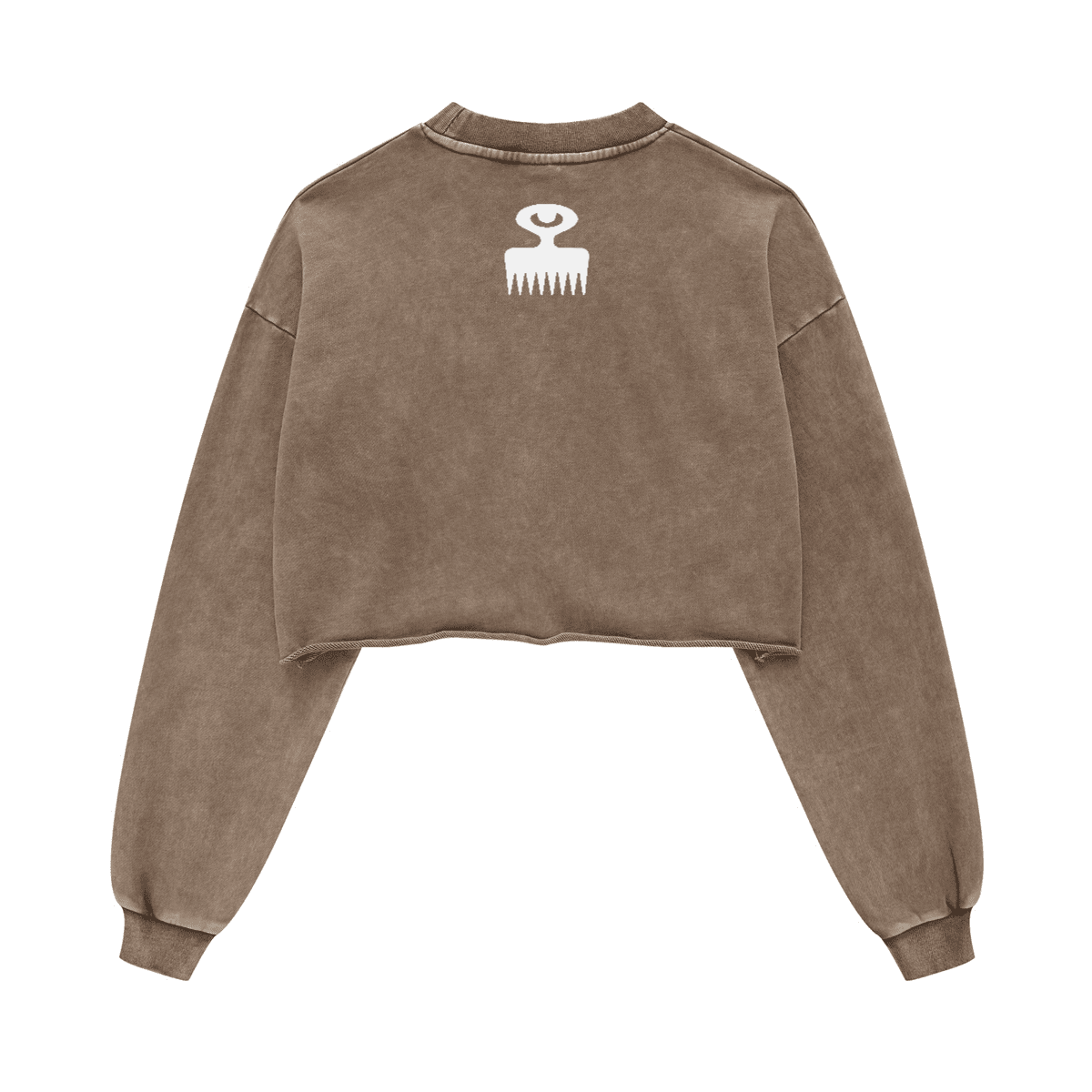 Duafe Cropped Crew Neck Sweatshirt