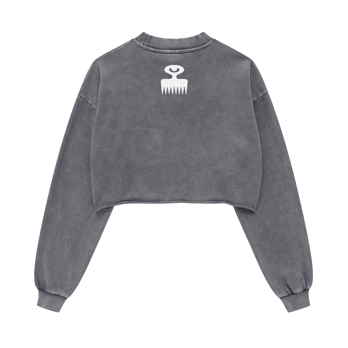 Duafe Cropped Crew Neck Sweatshirt