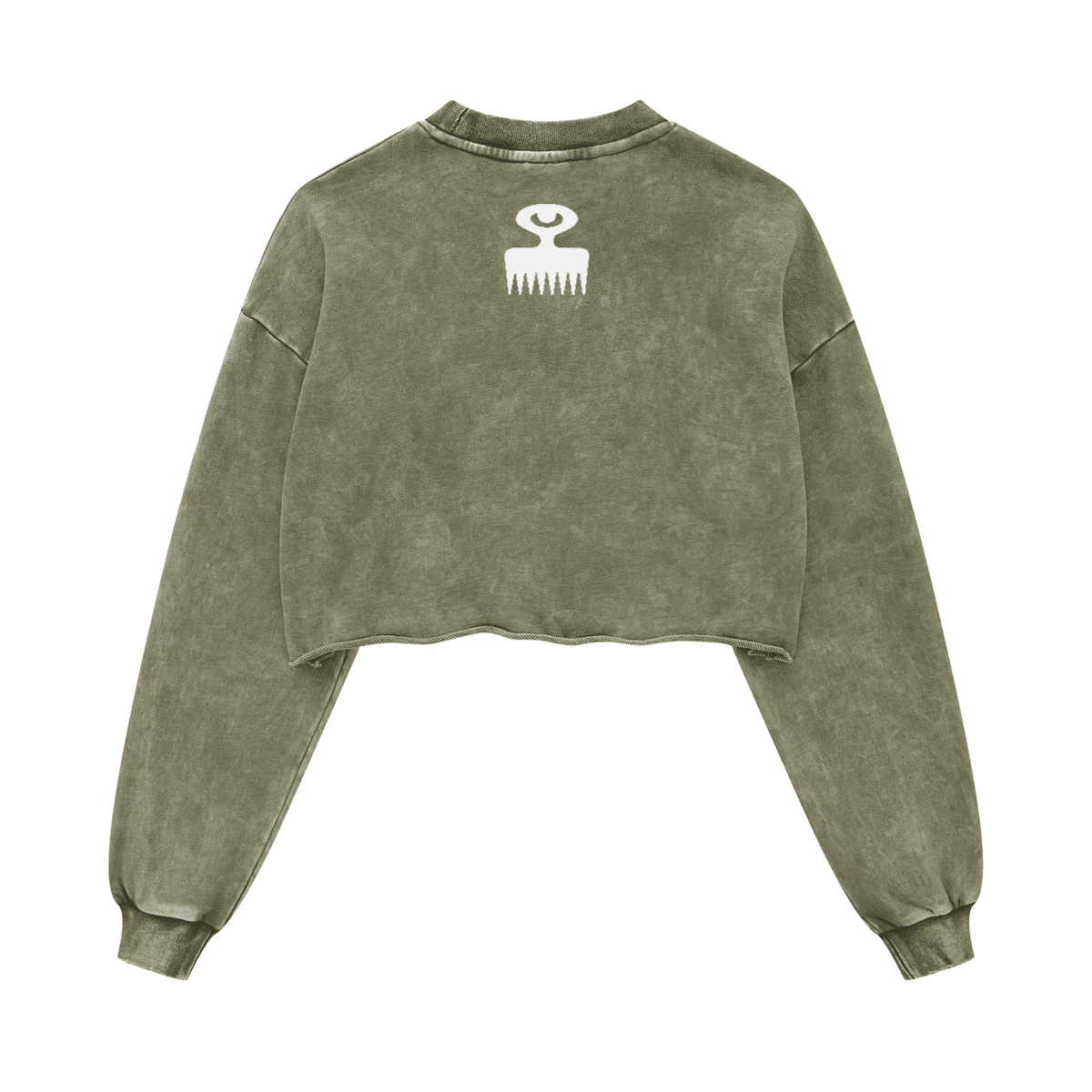 Duafe Cropped Crew Neck Sweatshirt