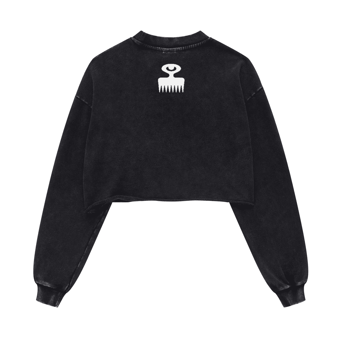Duafe Cropped Crew Neck Sweatshirt